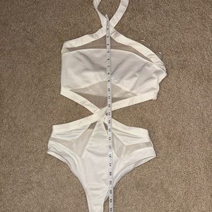 Adult Small Mesh White Sexy BodySuit
